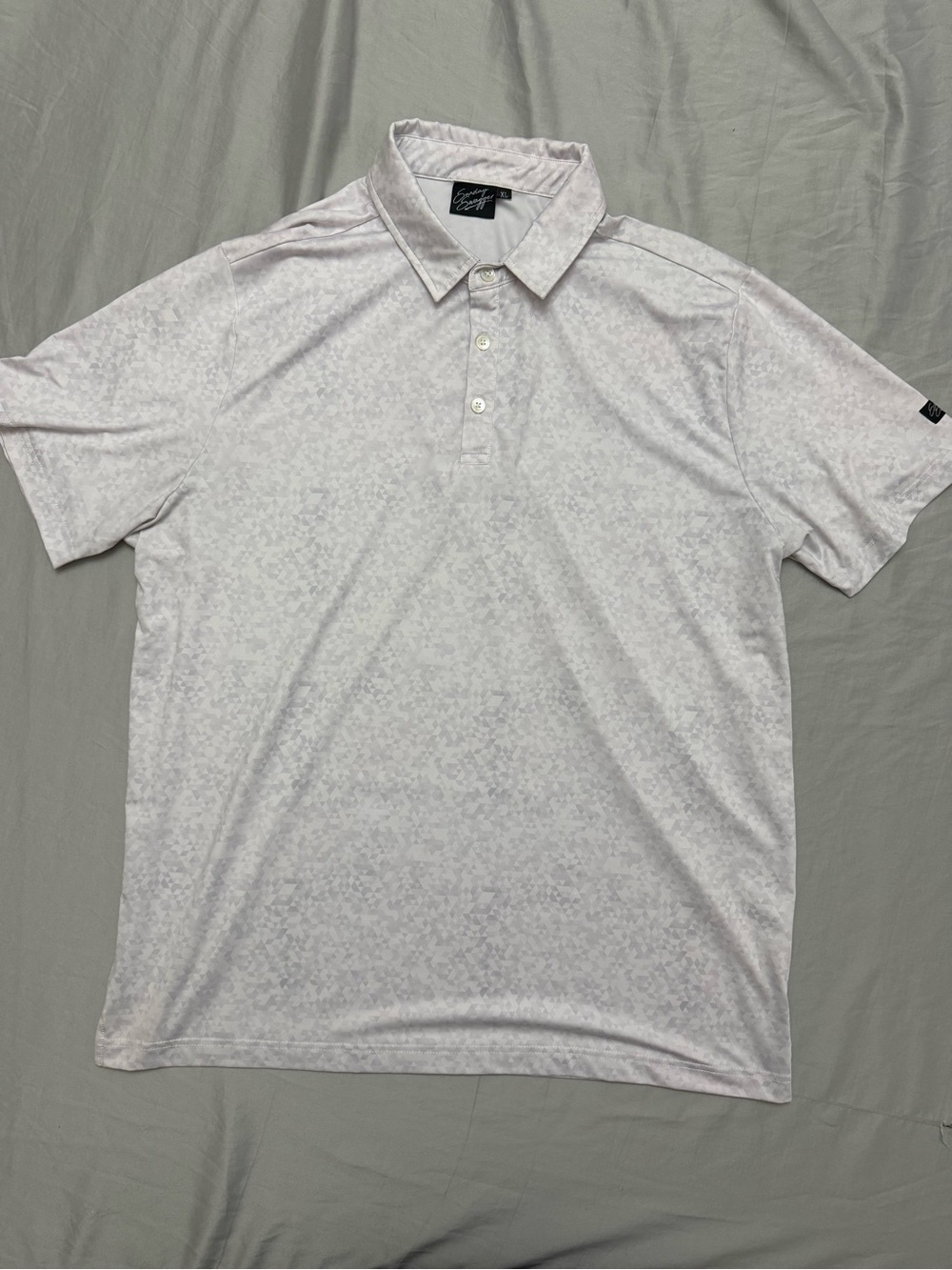 Sunday Swagger Gray/White/Lavender Patterned Golf Polo Shirt